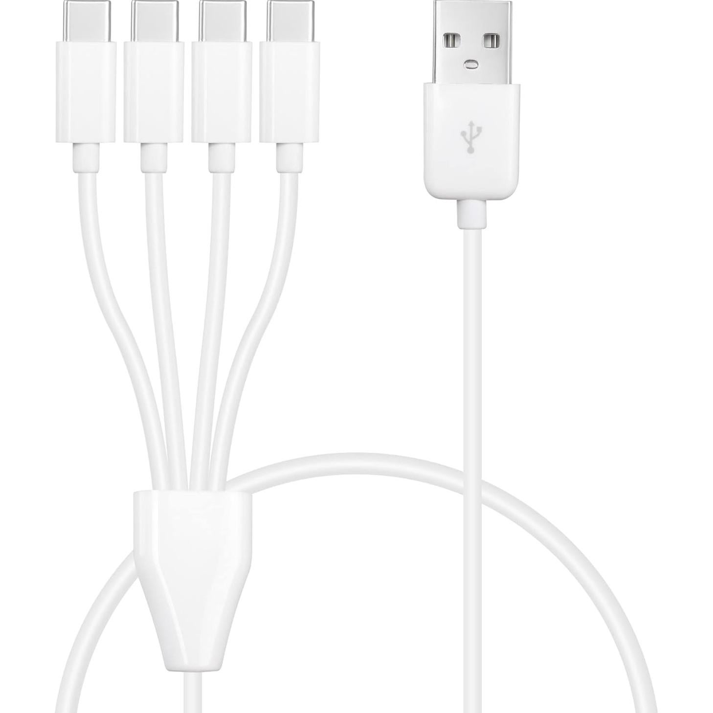 Cable Divisor USB C 4 en 1 GELRHONR 0.5M Blanco