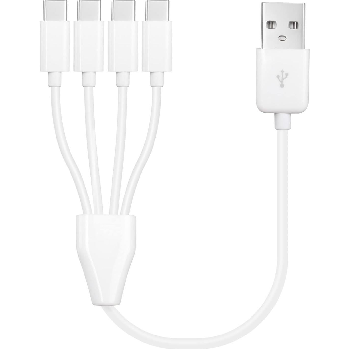 Cable Divisor USB C 4 en 1 GELRHONR 0.5M Blanco
