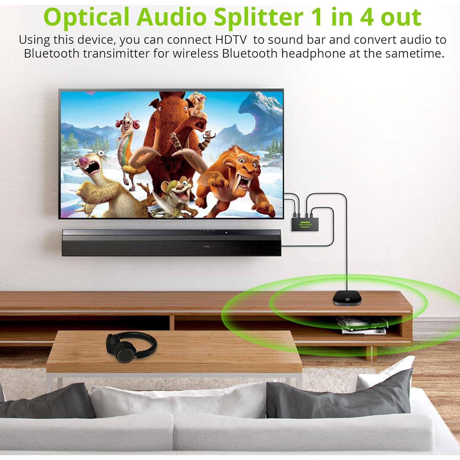 Divisor Óptico Digital 1x4 LiNKFOR SPDIF Toslink Aluminio