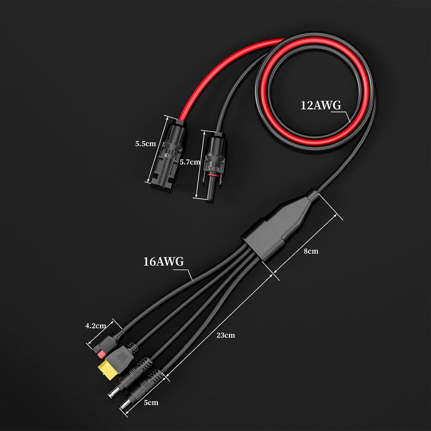 Cable Divisor Solar 4 en 1 Goupchn 45A XT60 DC 8mm 1.5m