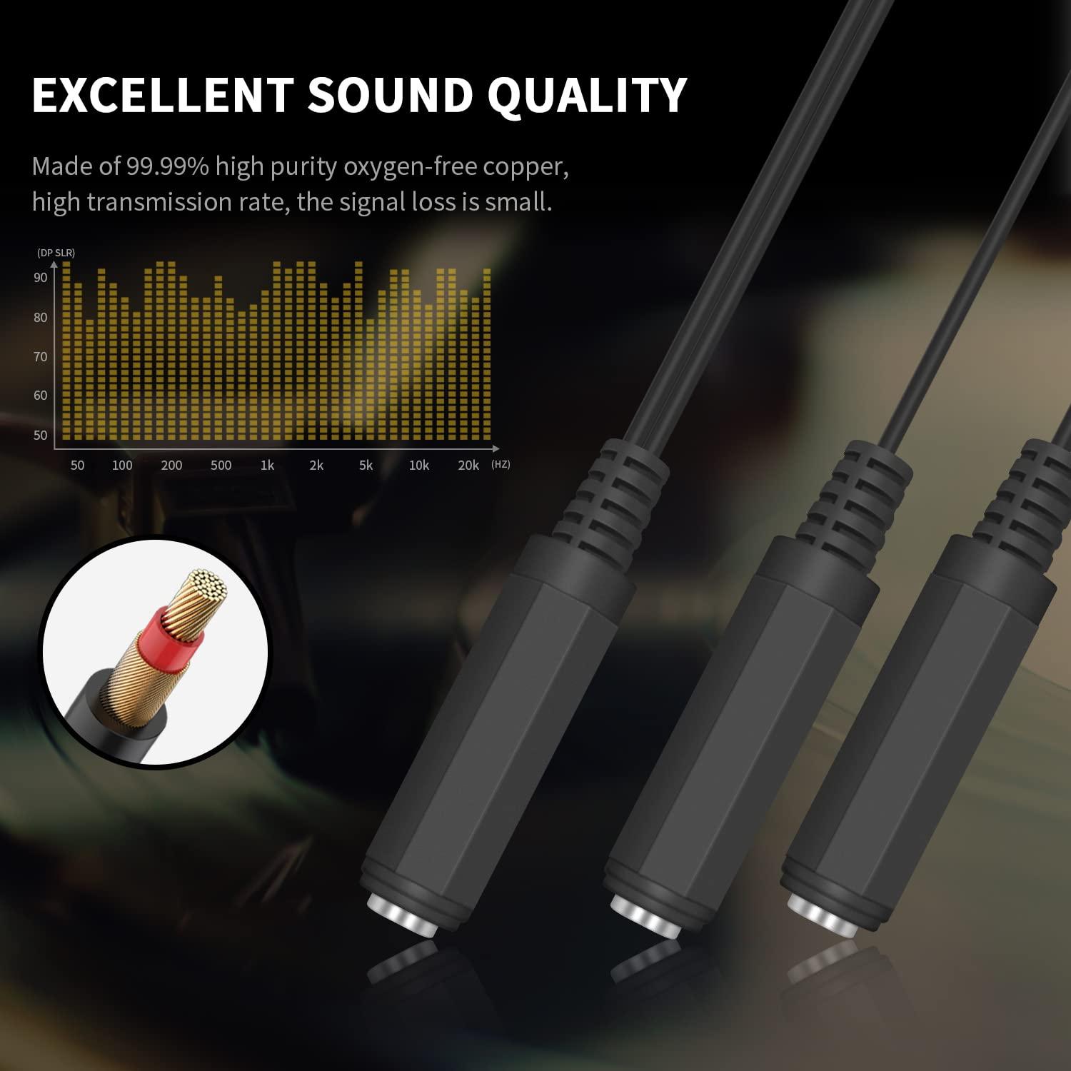 Cable divisor Y de guitarra Duttek 6.35mm 20cm mono TS