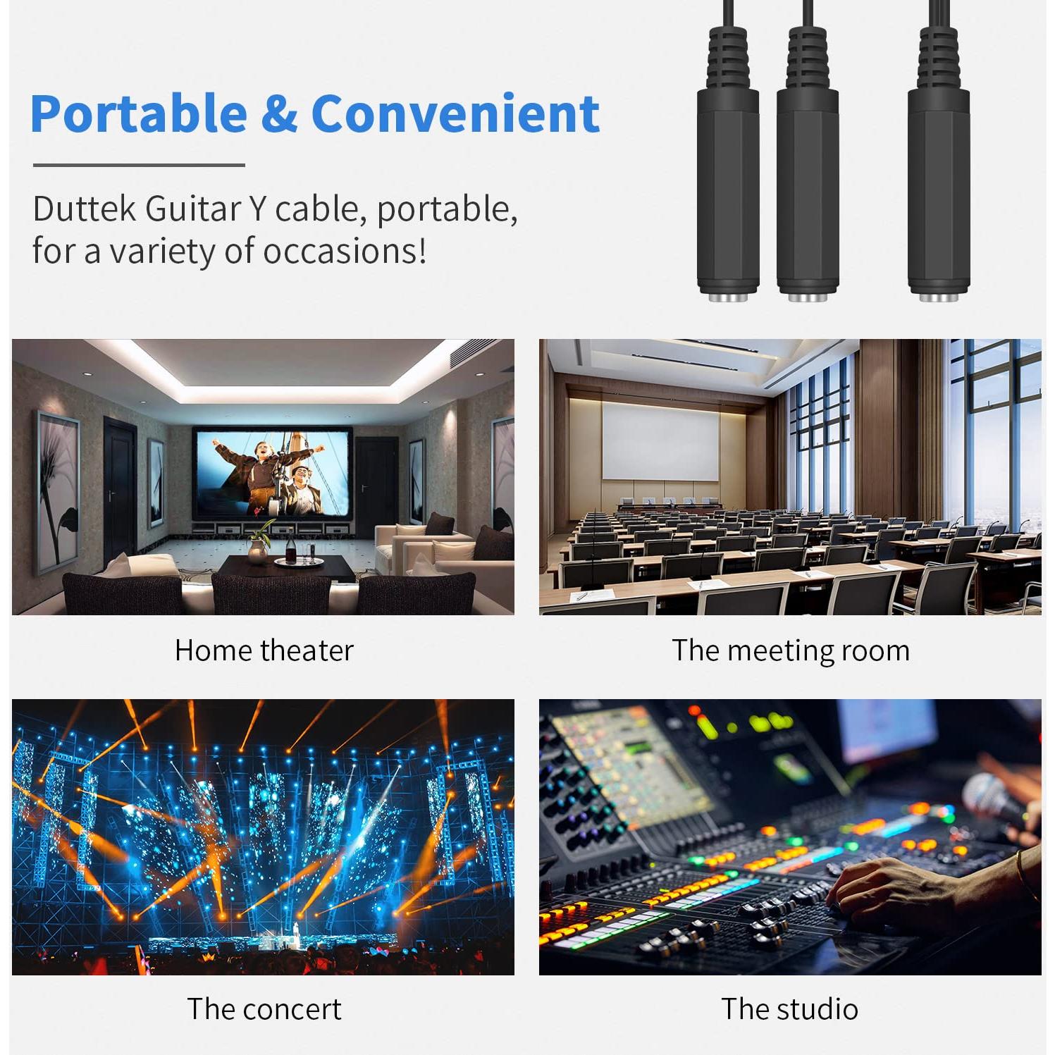 Cable divisor Y de guitarra Duttek 6.35mm 20cm mono TS