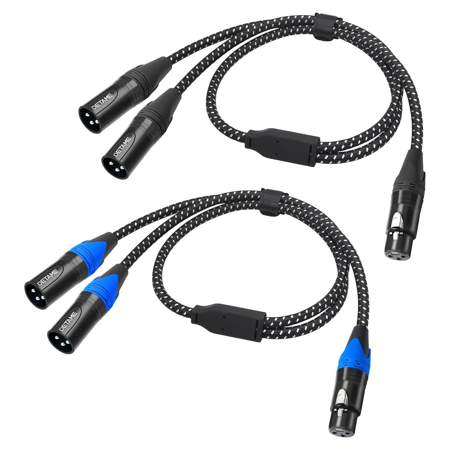 Cable divisor Y XLR hembra a 2 machos DETAME 0.61 m