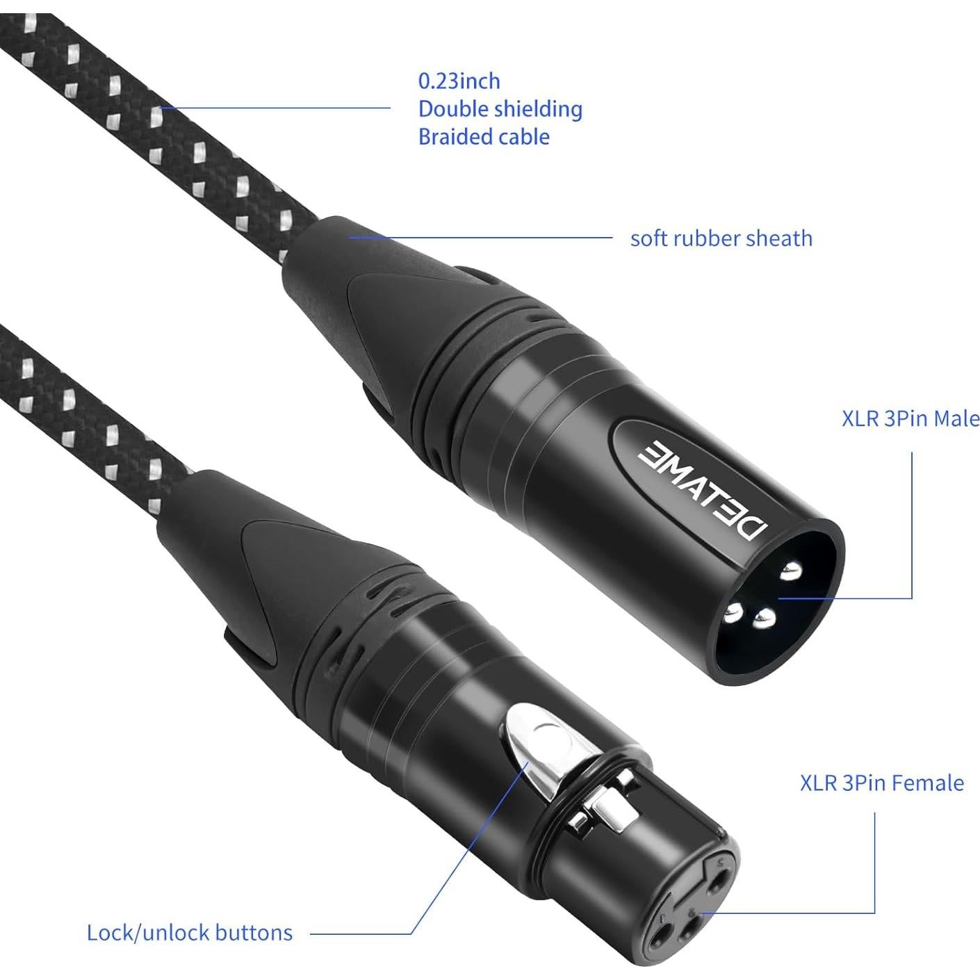 Cable divisor Y XLR hembra a 2 machos DETAME 0.61 m