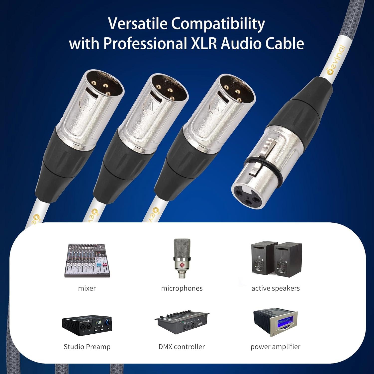 Cable Divisor XLR 1 a 3 Devinal 60 cm Micrófono Balanceado