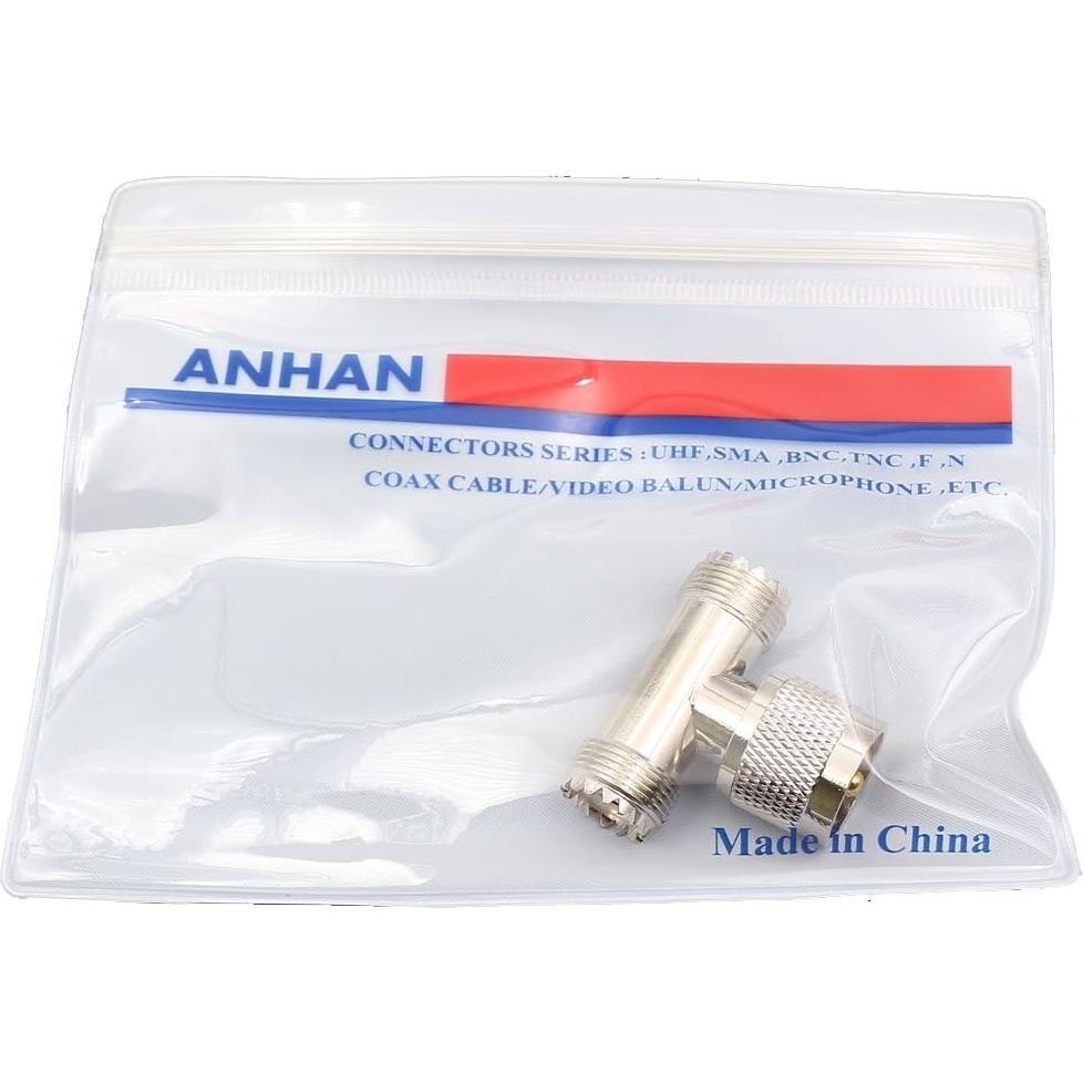 Conectores Tee UHF Macho a Hembra ANHAN PL259 3 Vías