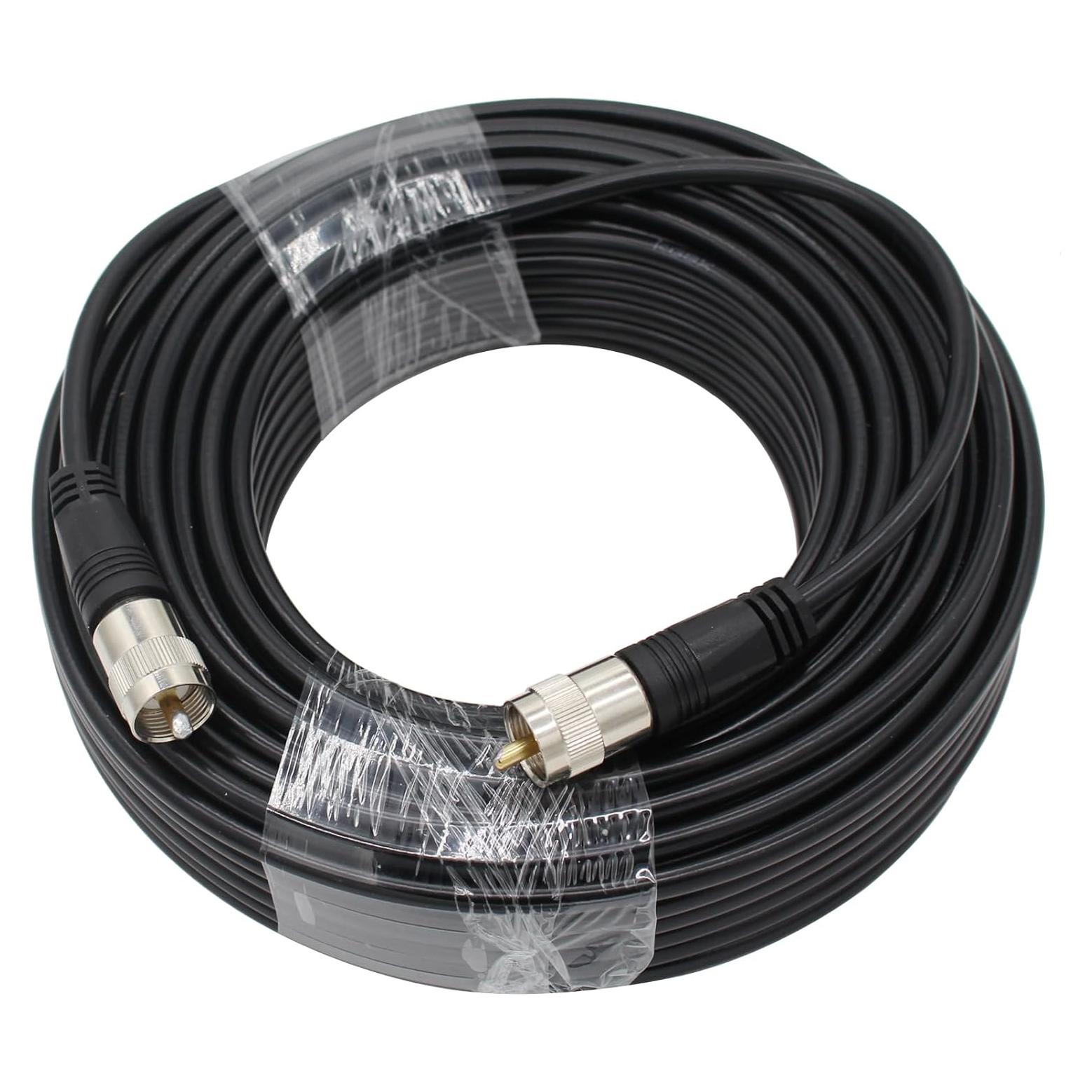 Cable Coaxial RG8X 30m con Conectores UHF PL259 Macho