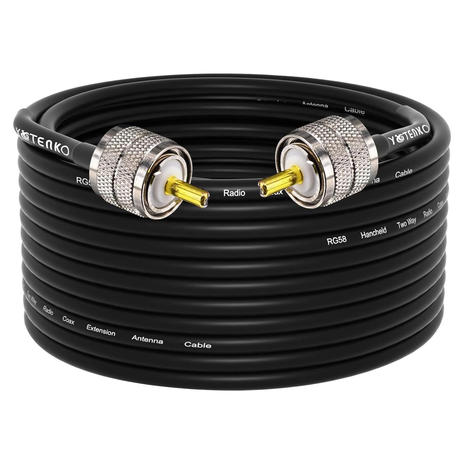 Cable Coaxial RG58 15 metros YovKiss PL259 UHF Macho a Macho