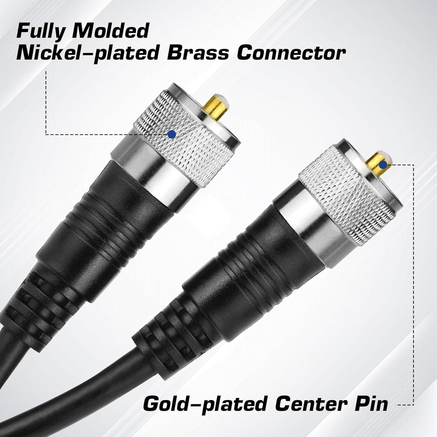 Cable Coaxial RG8X 15.24m UHF PL259 Macho a Macho RFAdapter