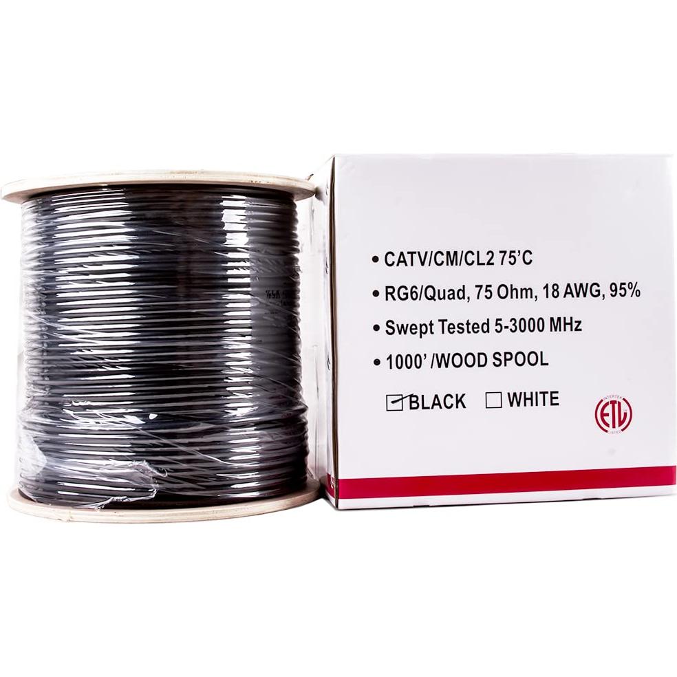 Cable coaxial RG6 Quad Shield Five Star 75 Ohm 304.8m