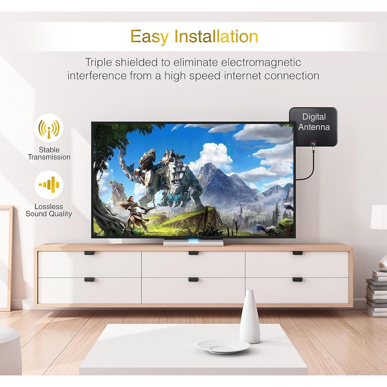 Cable Coaxial BlueRigger RG6 6.1m Conector Tipo F Baño de Oro