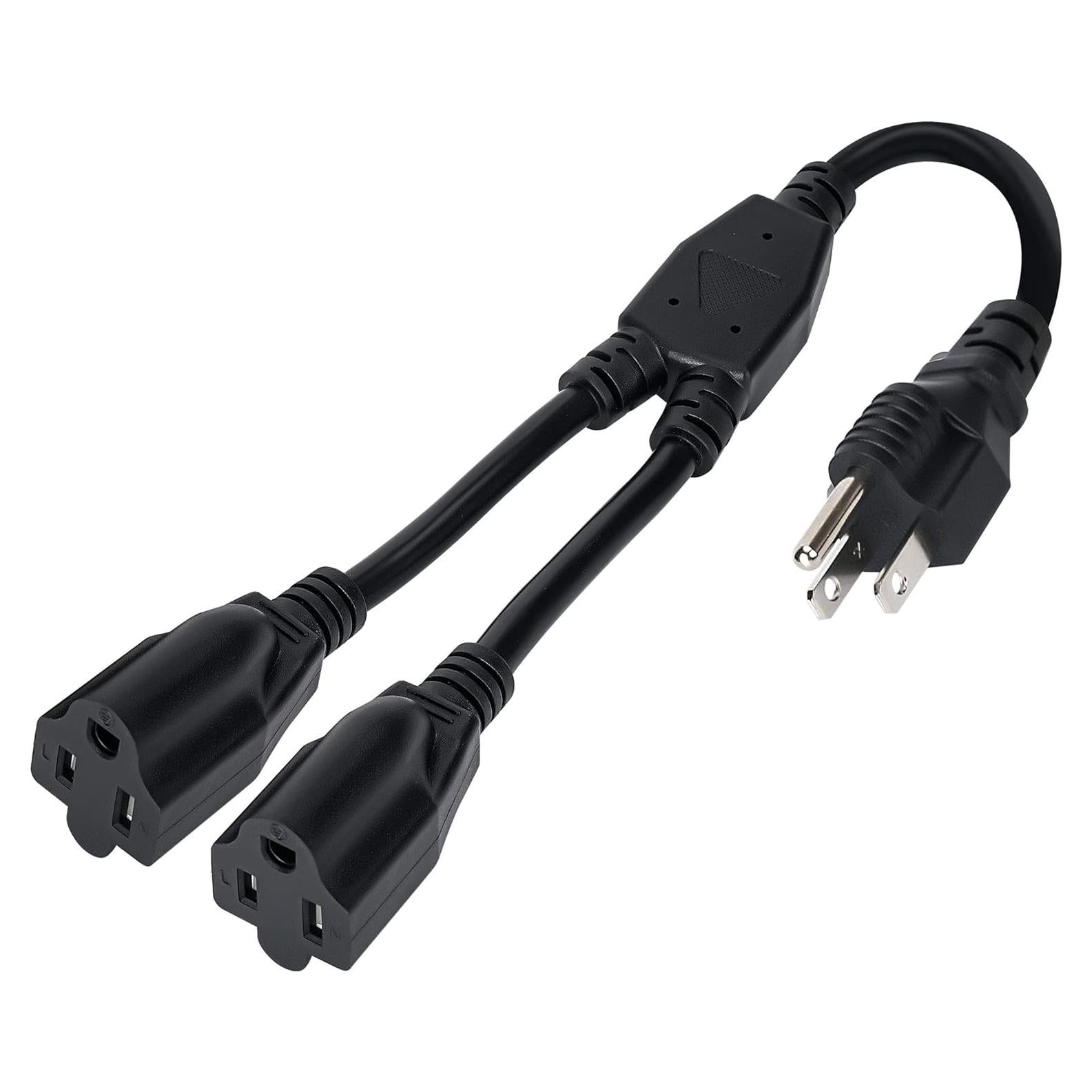 Cable de Extensión Elecan 1FT con Divisor 3 Clavijas 16AWG