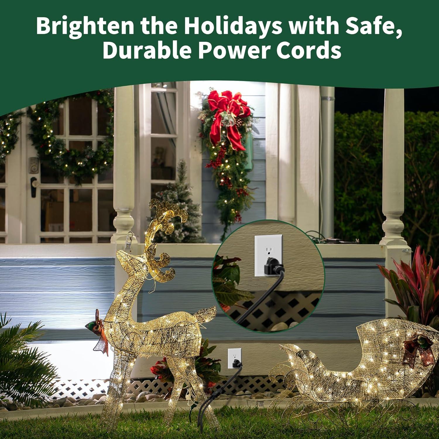 Cable de Extensión Elecan 1FT con Divisor 3 Clavijas 16AWG