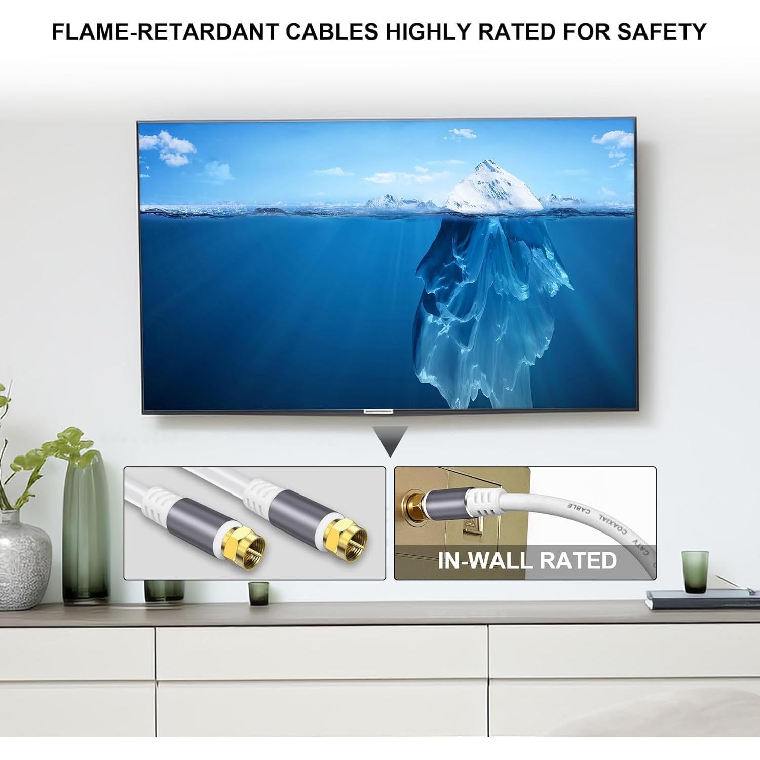 Cable Coaxial RG6 TaQaYa 1.52m Alta Velocidad TV HD