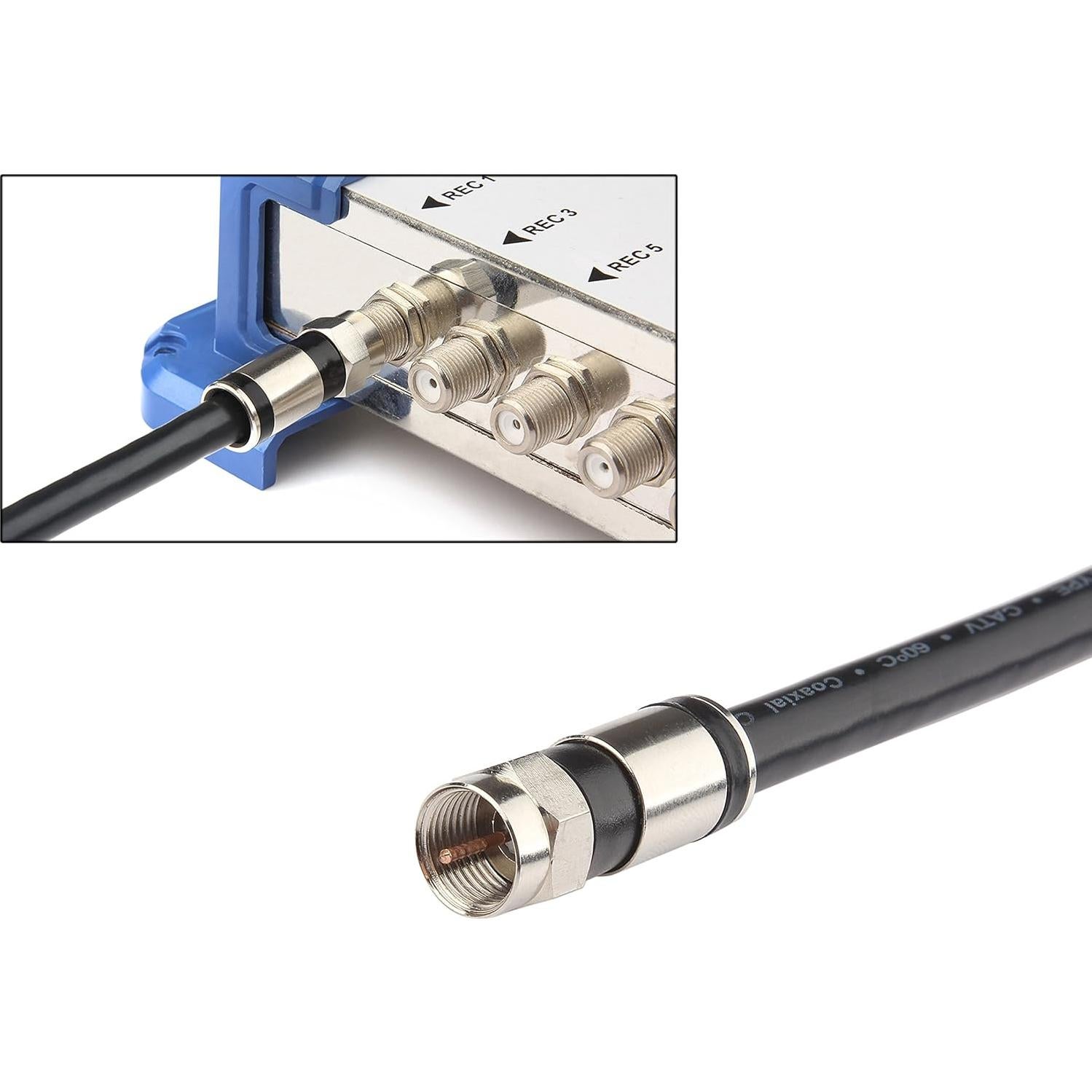 Cable Coaxial GTOTd 1.22m Tipo F Hembra a Hembra 75 Ohm