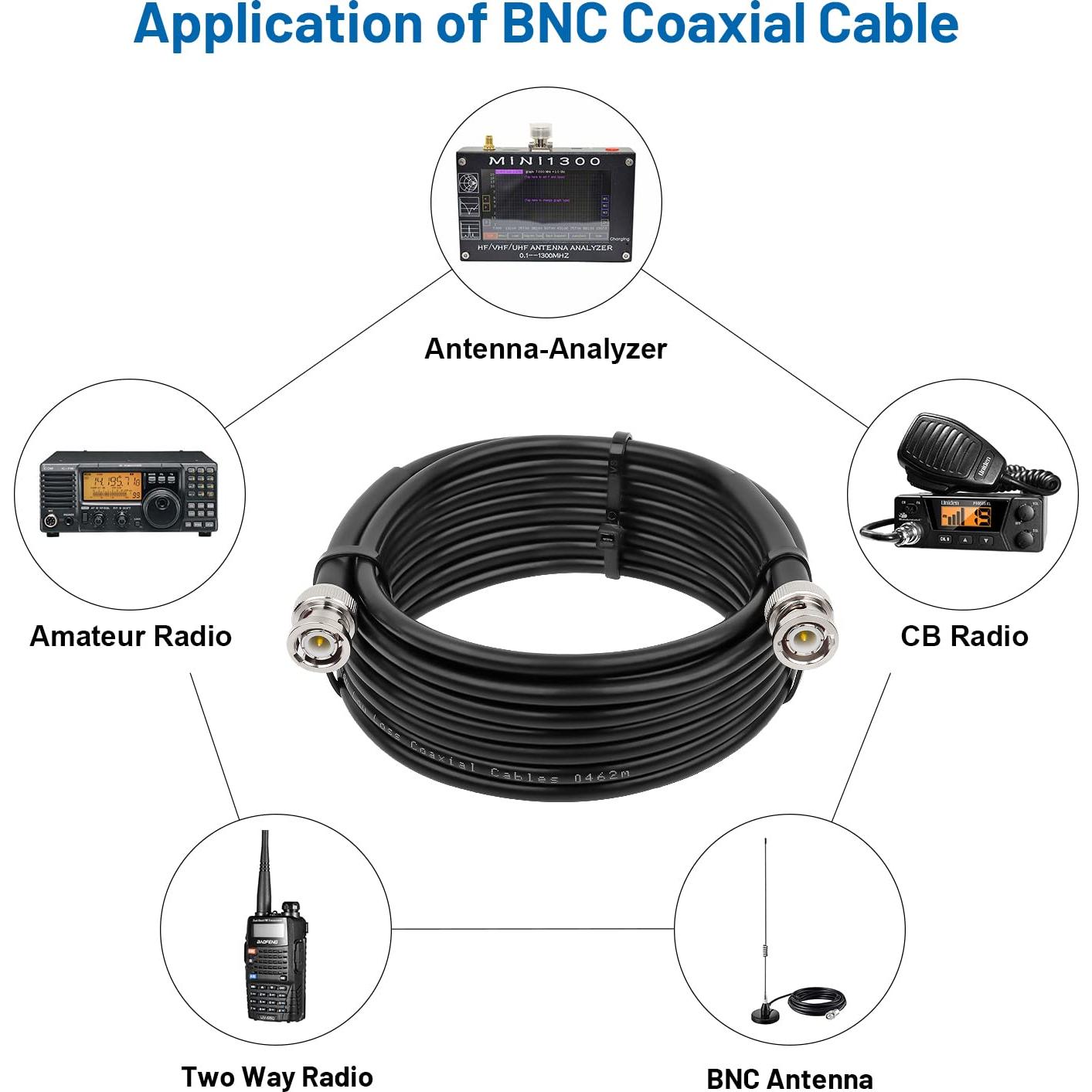 Cable Coaxial BNC RG58 7.62M MOOKEERF Macho a Macho
