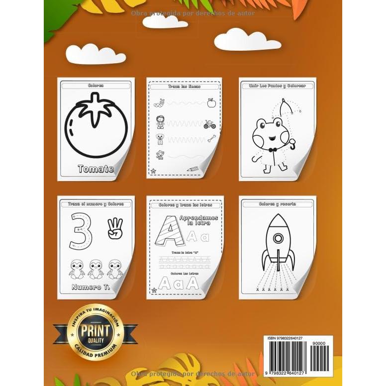 Libros para niños de 2 años de Actividades Aprende Jugando:: Colorear | Recortar | Números | Vocales | Laberintos | Figuras geométricas (Spanish Edition)