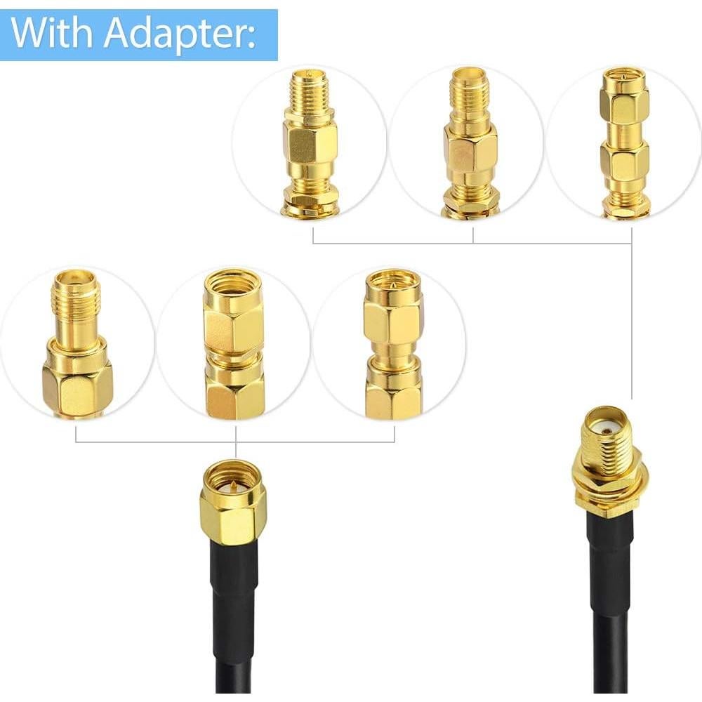 Cable Coaxial SMA Macho a Hembra 3m + Kit Adaptadores Superbat