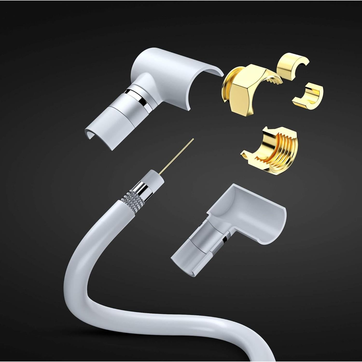 Cable Coaxial RG6 Maximm 0.61m con Conector Angulado 90° - Paquete de 2