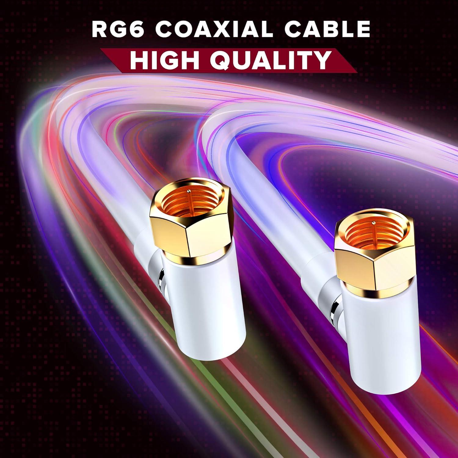 Cable Coaxial RG6 Maximm 0.61m con Conector Angulado 90° - Paquete de 2