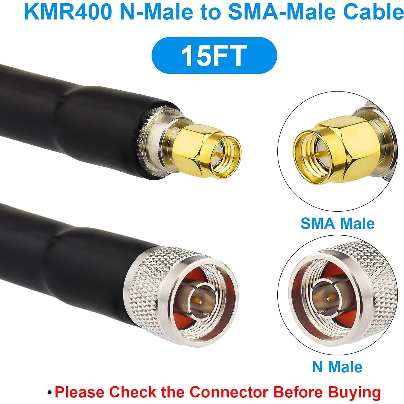Cable Coaxial KMR400 4.57m SMA Macho a N Macho XRDS-RF