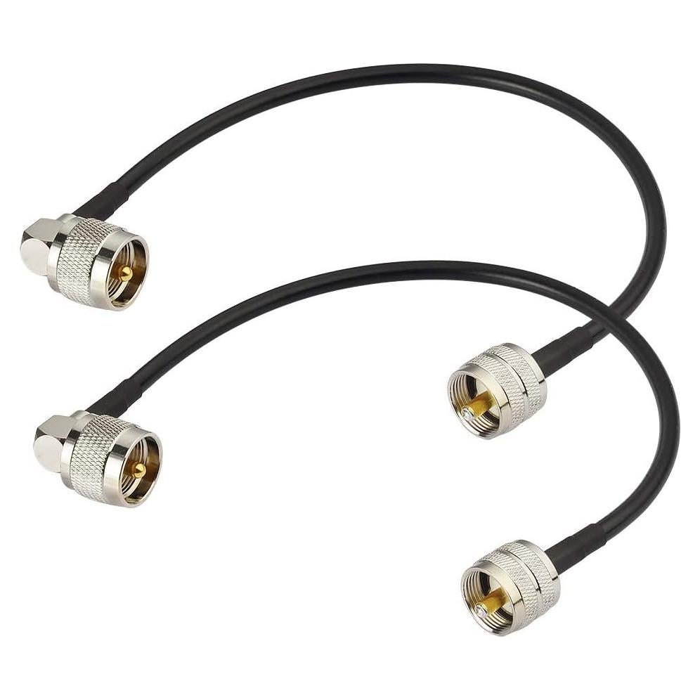 Cable Coaxial UHF Macho PL-259 Superbat 30 cm Baja Pérdida - 2 Piezas