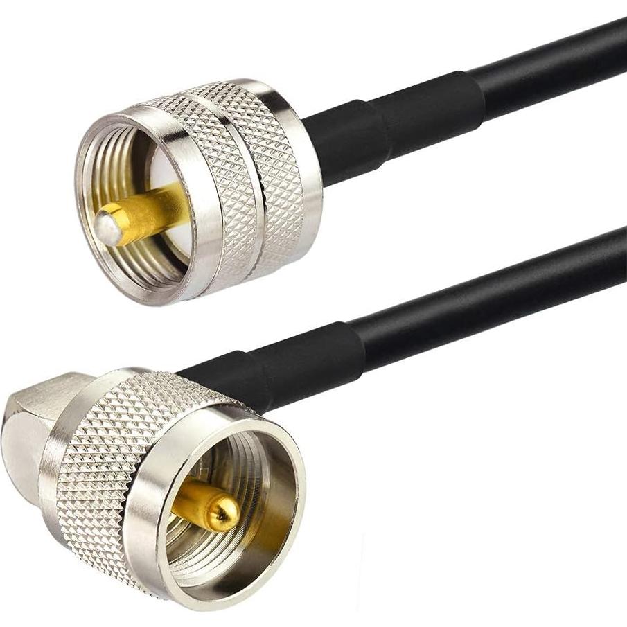 Cable Coaxial UHF Macho PL-259 Superbat 30 cm Baja Pérdida - 2 Piezas