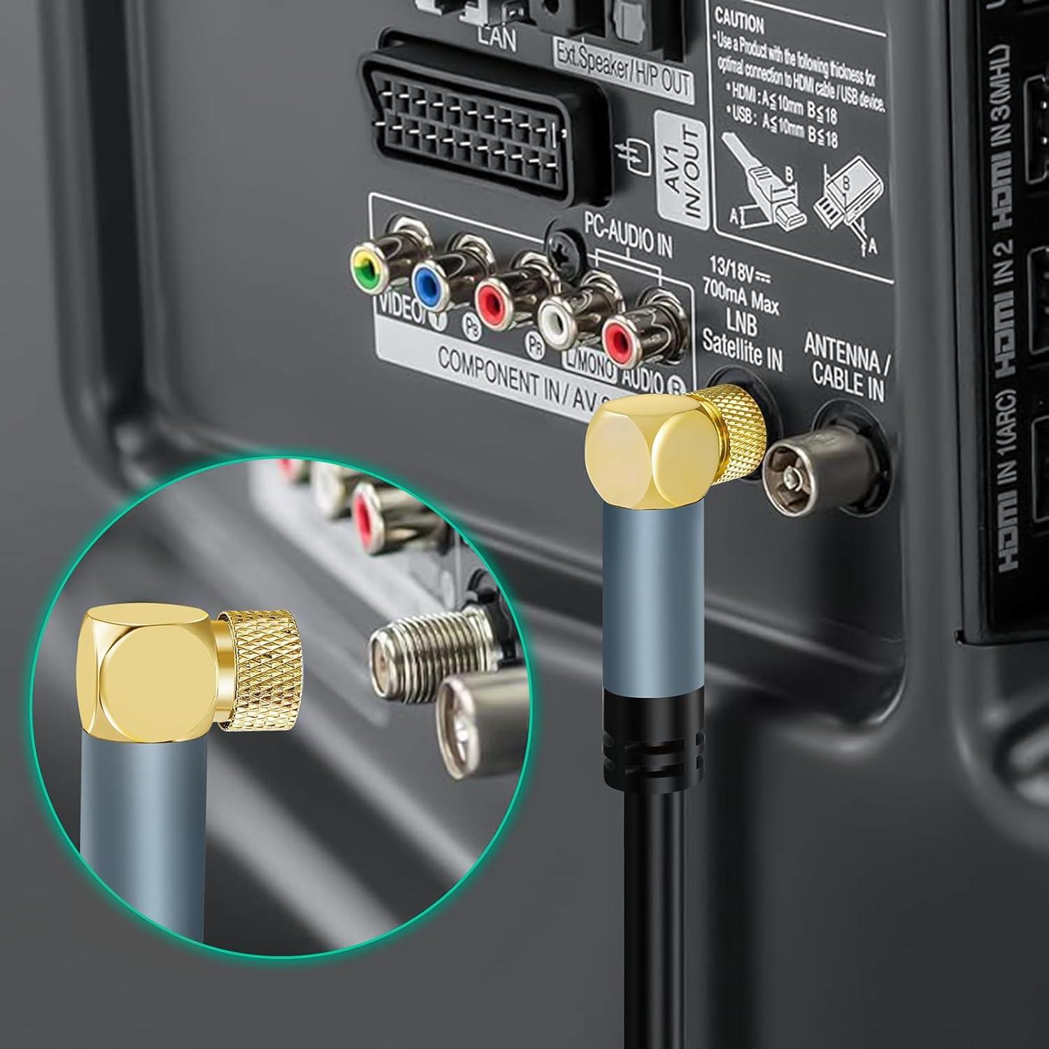 Cable Coaxial F-Type 1.0M 90 Grados HDTV Zhongben