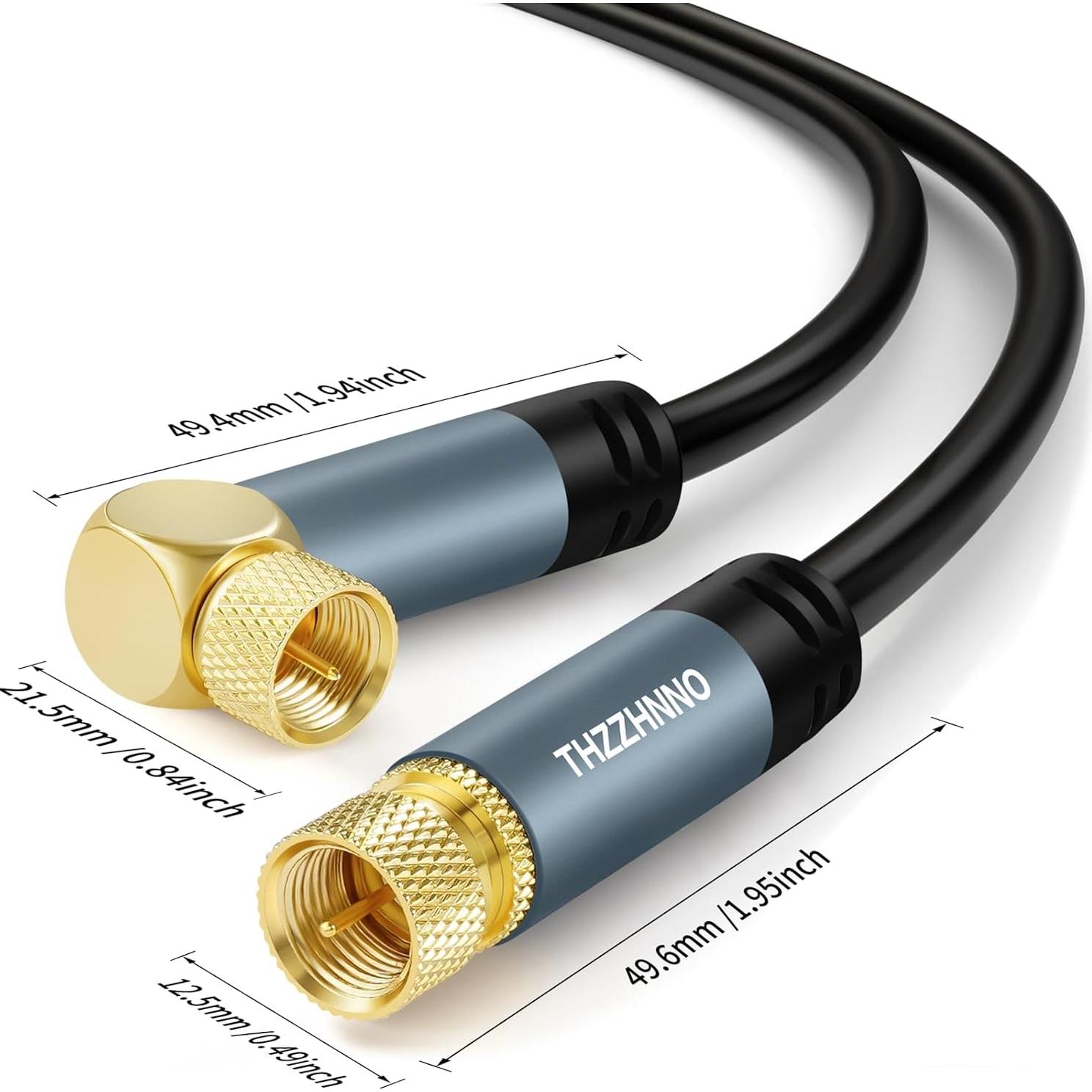 Cable Coaxial F-Type 1.0M 90 Grados HDTV Zhongben