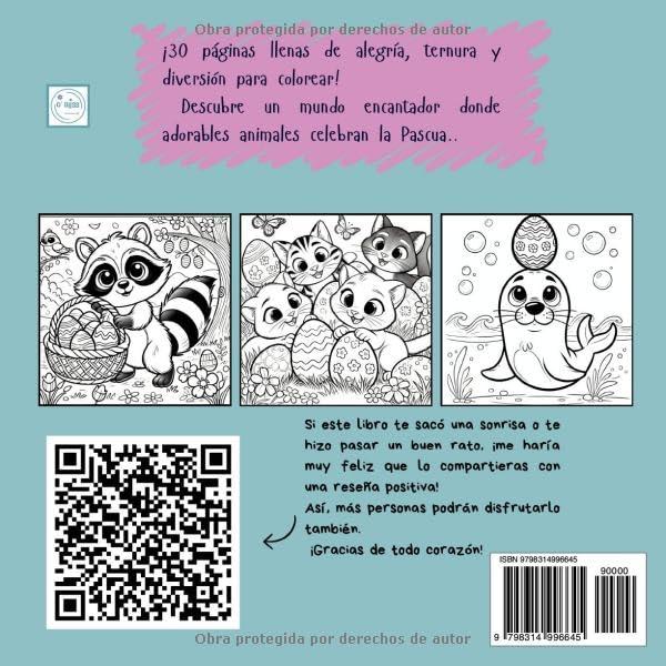 ANIMALES Y PASCUA. LIBRO PARA COLOREAR MÁGICO: 30 dibujos de animales y Pascua para colorear — el regalo perfecto para niños y niñas de 3 a 8 años que ... la naturaleza y las fiestas (Spanish Edition)