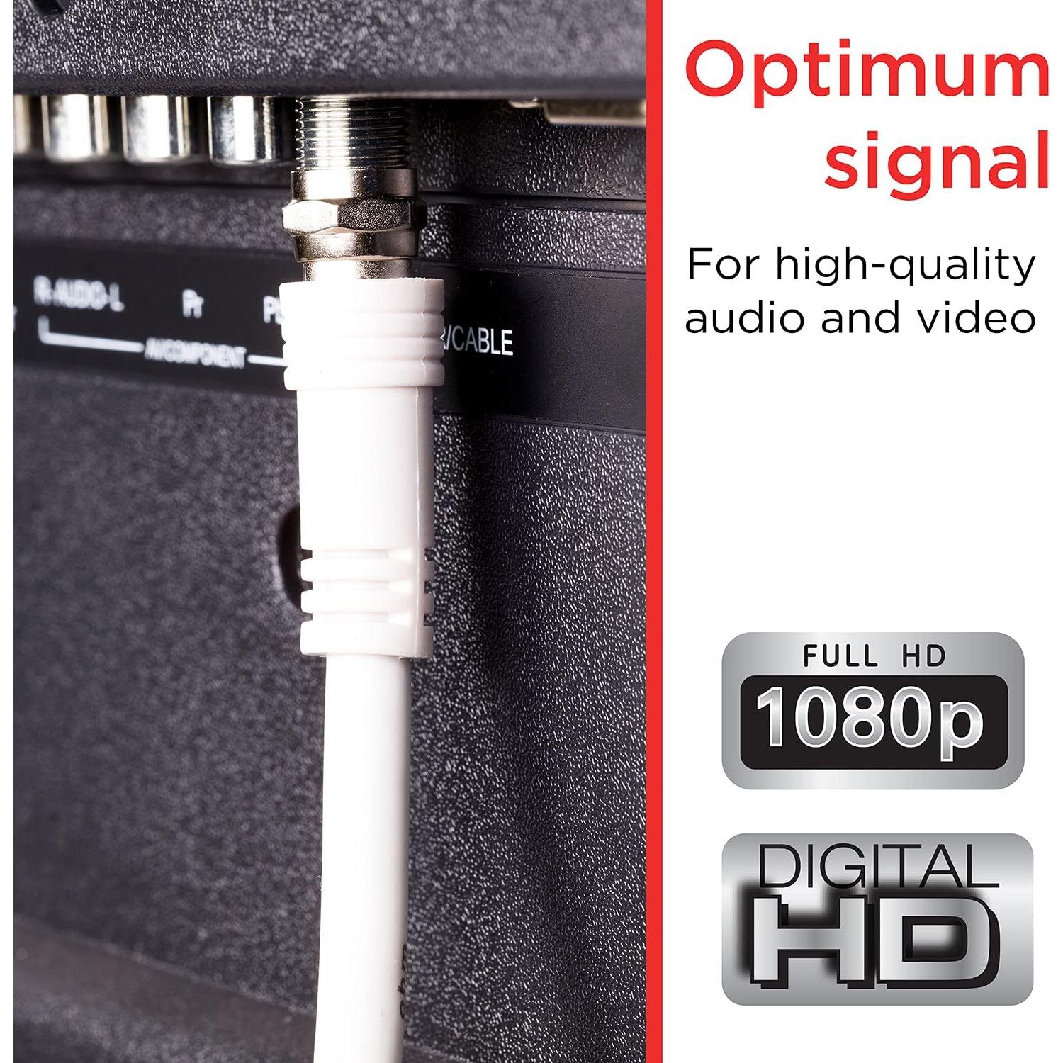 Cable Coaxial UltraPro RG6 0.92m Blanco F-Type Doble Blindaje