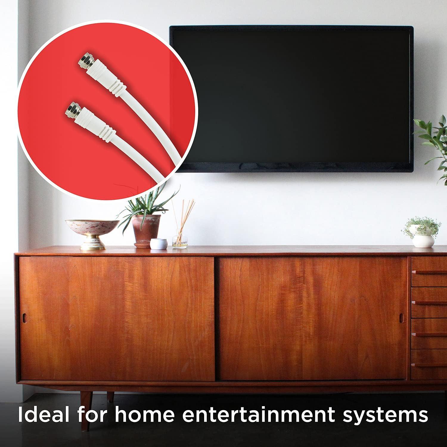 Cable Coaxial UltraPro RG6 0.92m Blanco F-Type Doble Blindaje