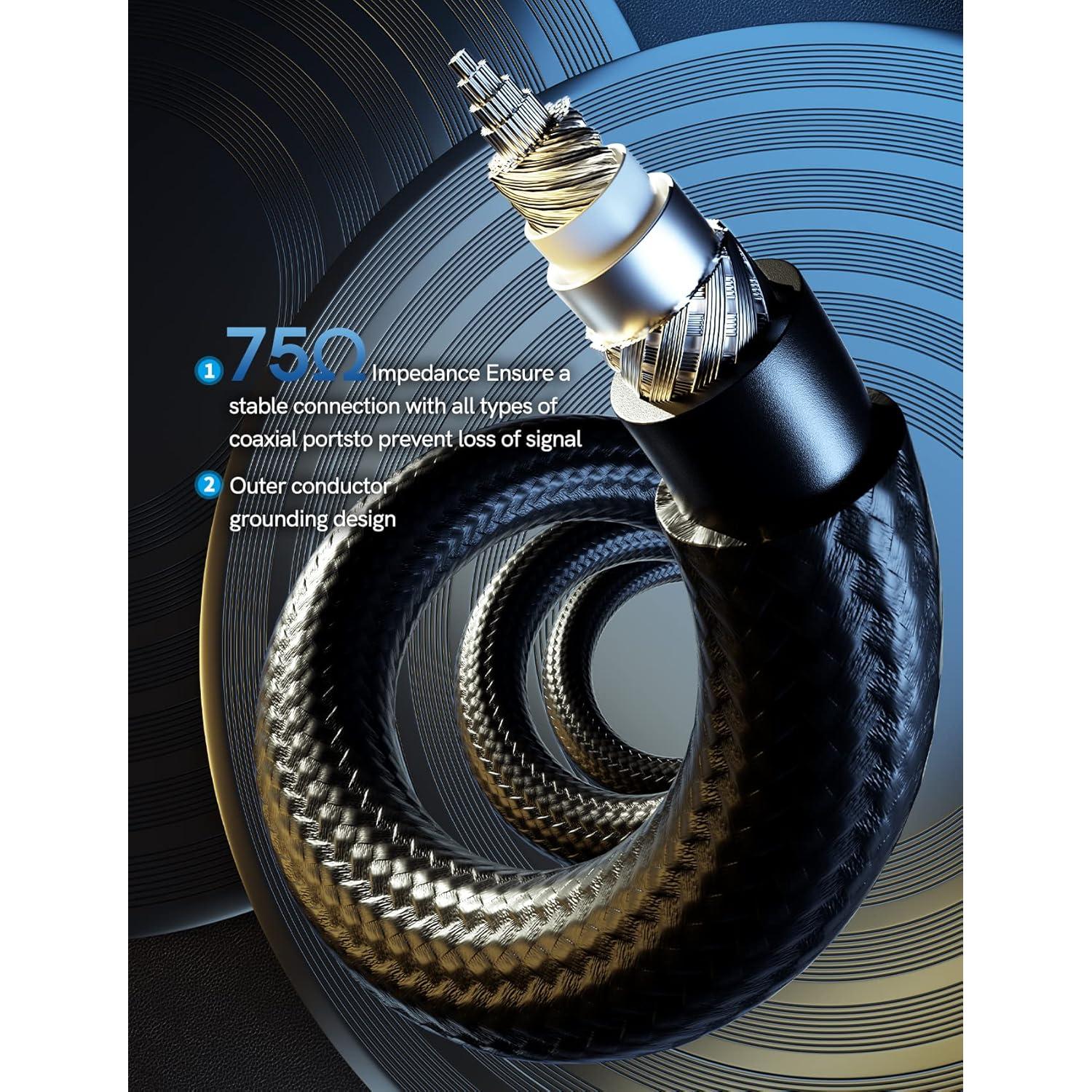 Cable de Audio Digital Coaxial VIOY 1M RCA Macho a Macho HiFi