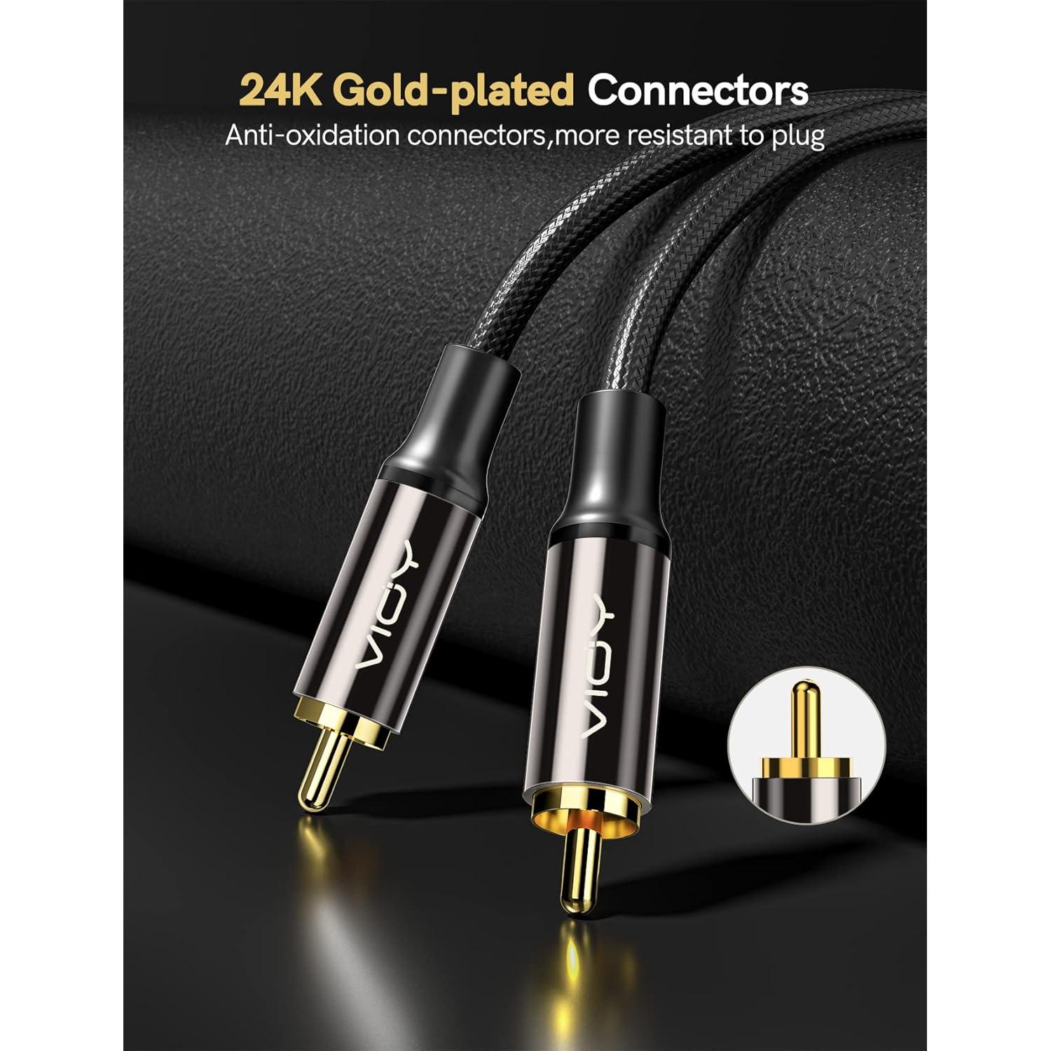 Cable de Audio Digital Coaxial VIOY 1M RCA Macho a Macho HiFi