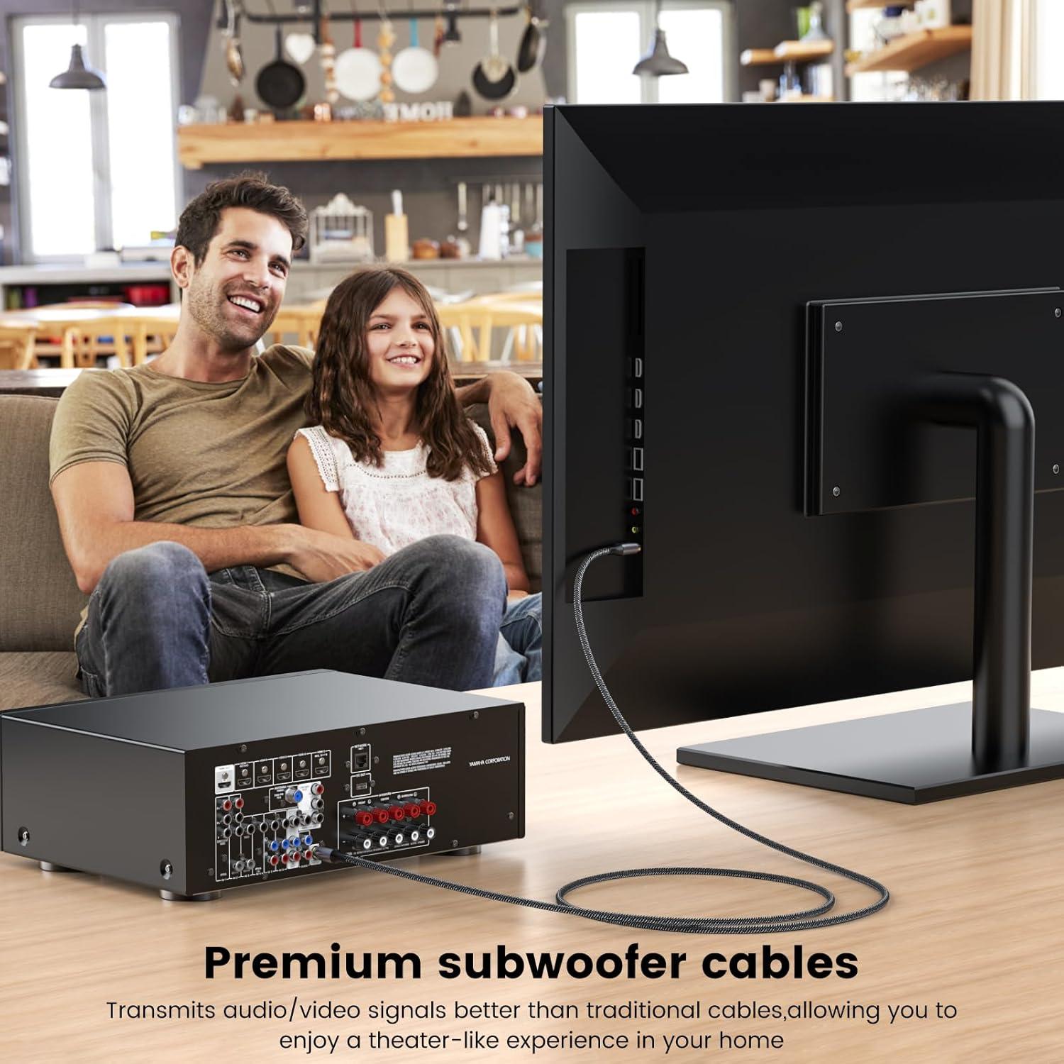 Cable Coaxial RCA Digital MOSWAG 1M, Audio HiFi, 24K Oro