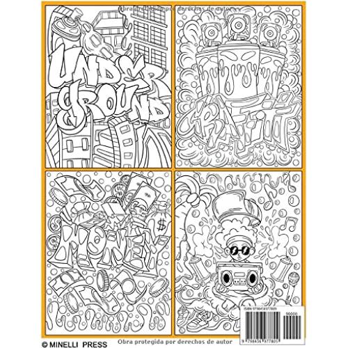 GRAFFITI Libro De Colorear: Libro para colorear de Graffiti Art para adultos y adolescentes con 40 dibujos originales de arte callejero, letras de ... personajes y mucho más. (Spanish Edition)