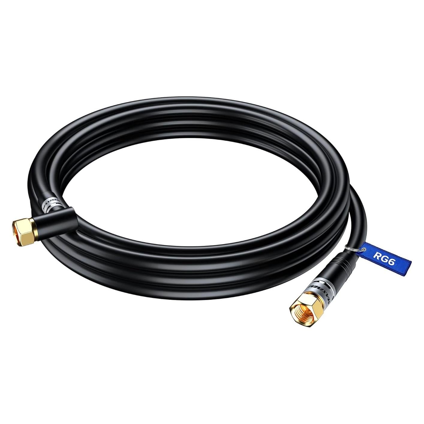 Cable Coaxial RG6 Maximm 3.05m con conector 90° - Triple apantallado
