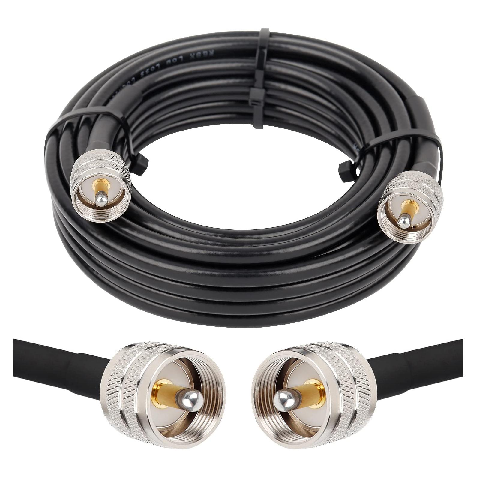 Cable Coaxial RG8x 7.62m MOOKEERF PL259 Macho a Macho