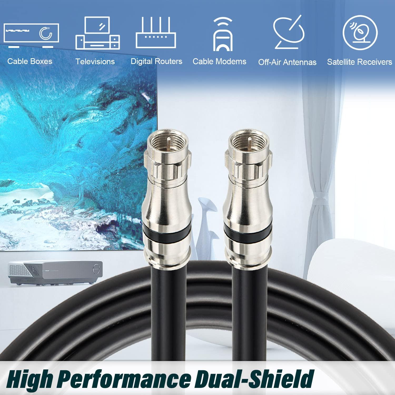 Cable Coaxial RG11 15.24m MOOKEERF 14AWG 75ohm Tipo F