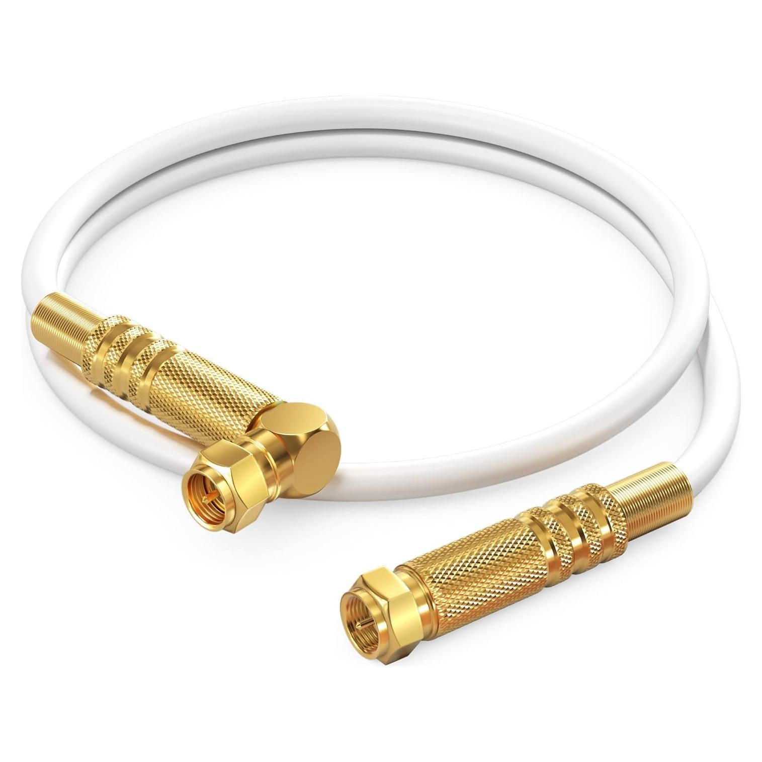 Cable Coaxial RG6 Maximm 2 Pies 90 Grados Conectores Oro