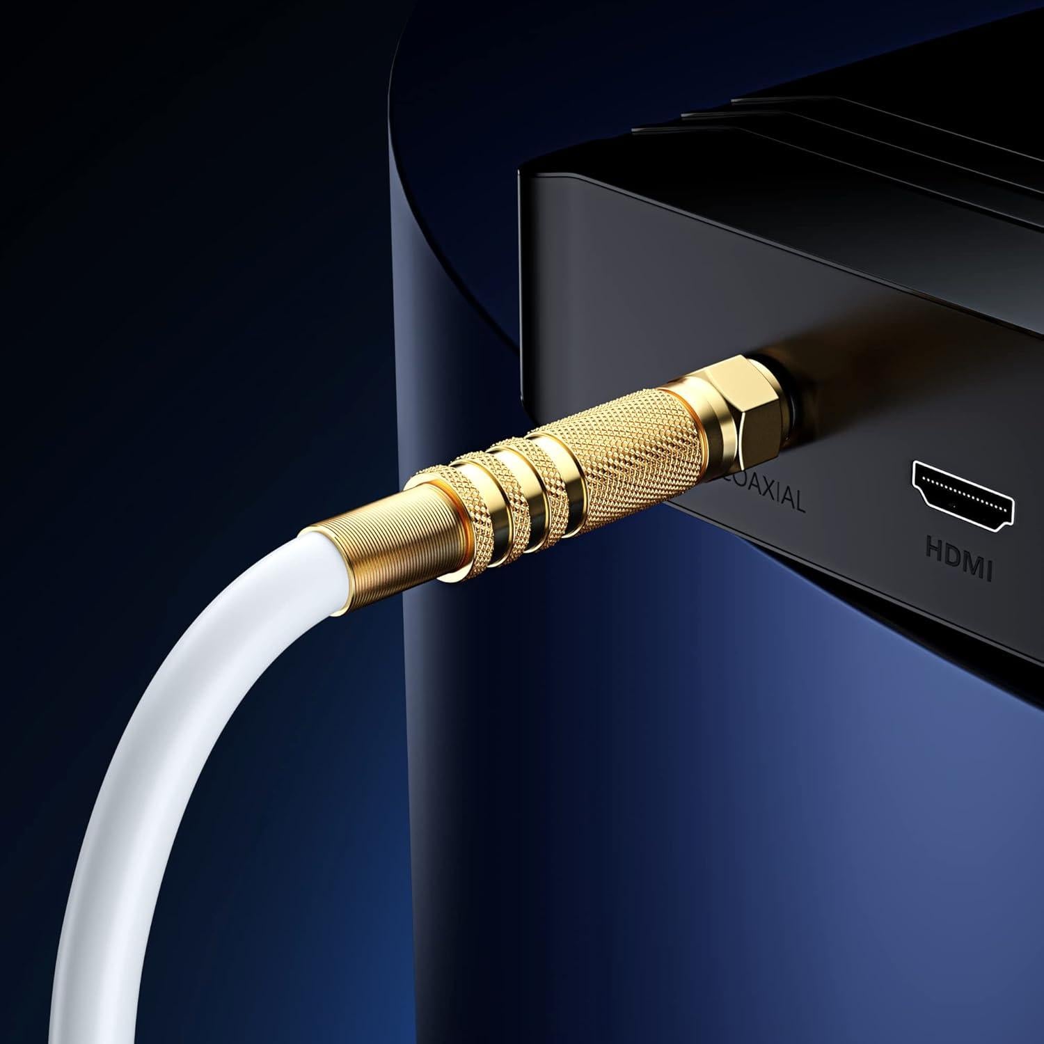 Cable Coaxial RG6 Maximm 2 Pies 90 Grados Conectores Oro