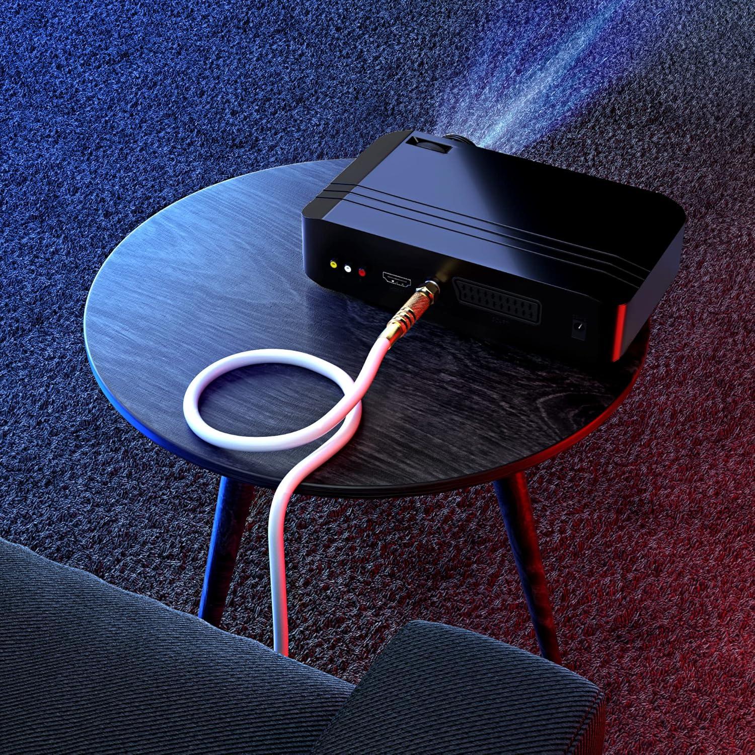 Cable Coaxial RG6 Maximm 2 Pies 90 Grados Conectores Oro