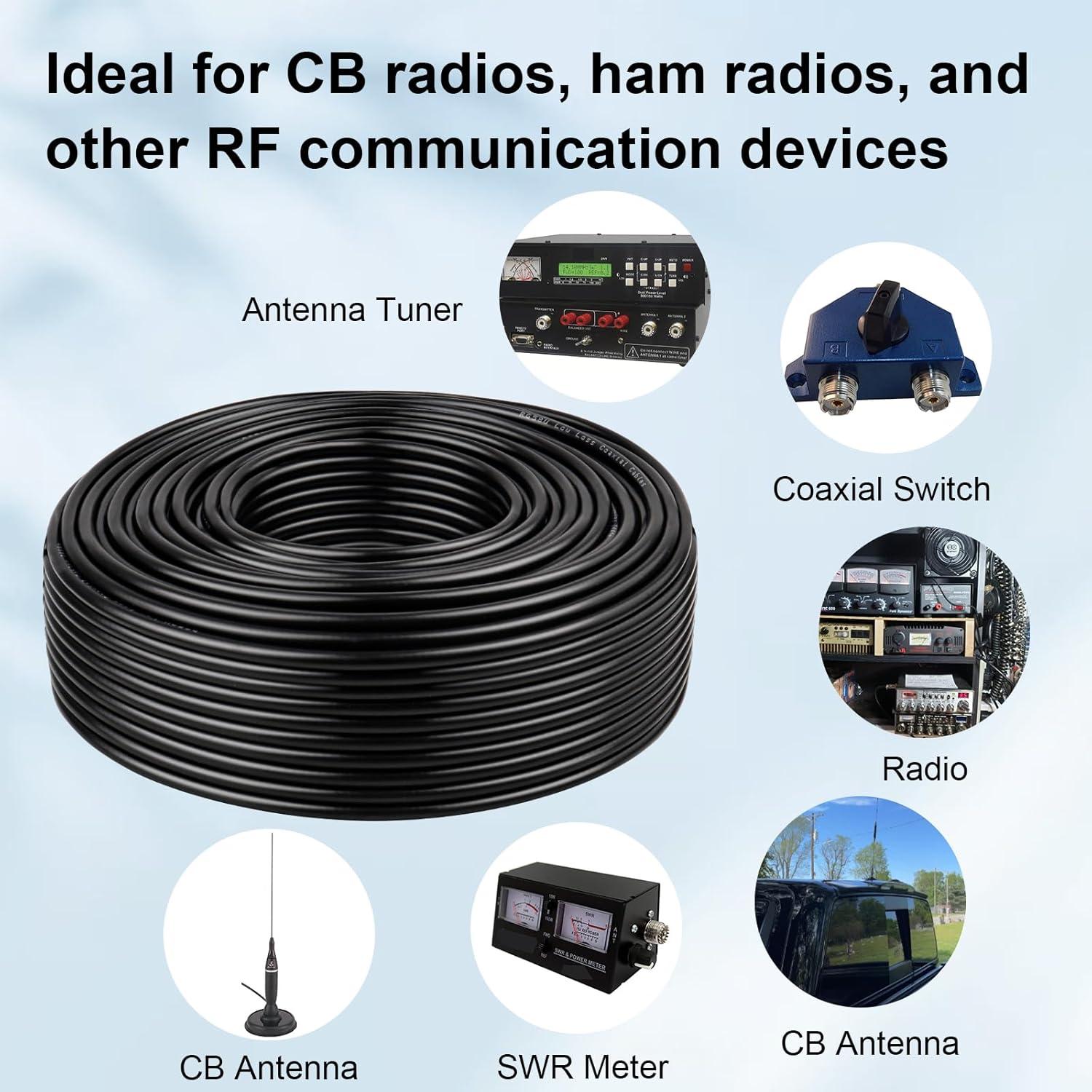 Cable Coaxial RG58 30.48M 50 Ohmios XRDS-RF para Radios y Antenas