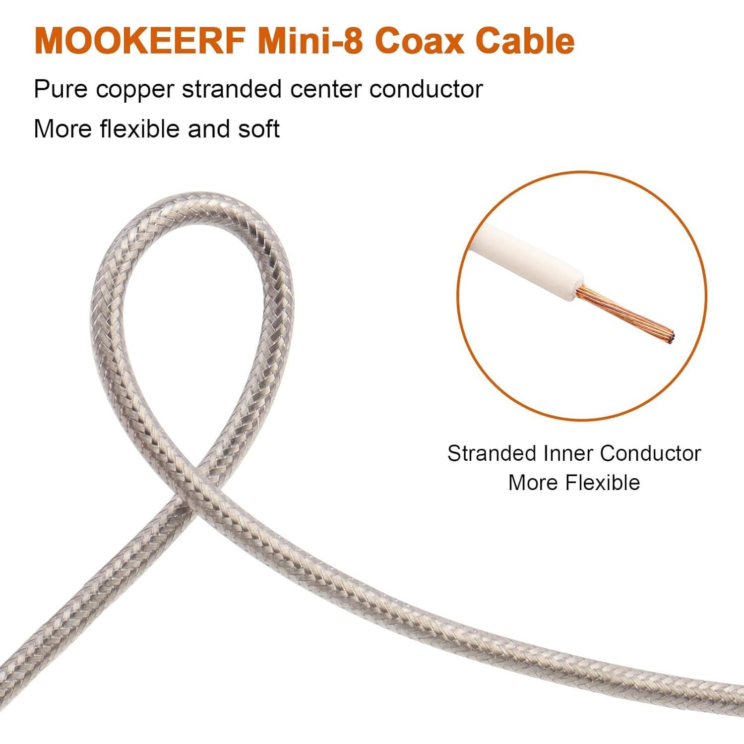 Cable Coaxial CB RG8X 3m MOOKEERF con Conectores PL-259 y FME