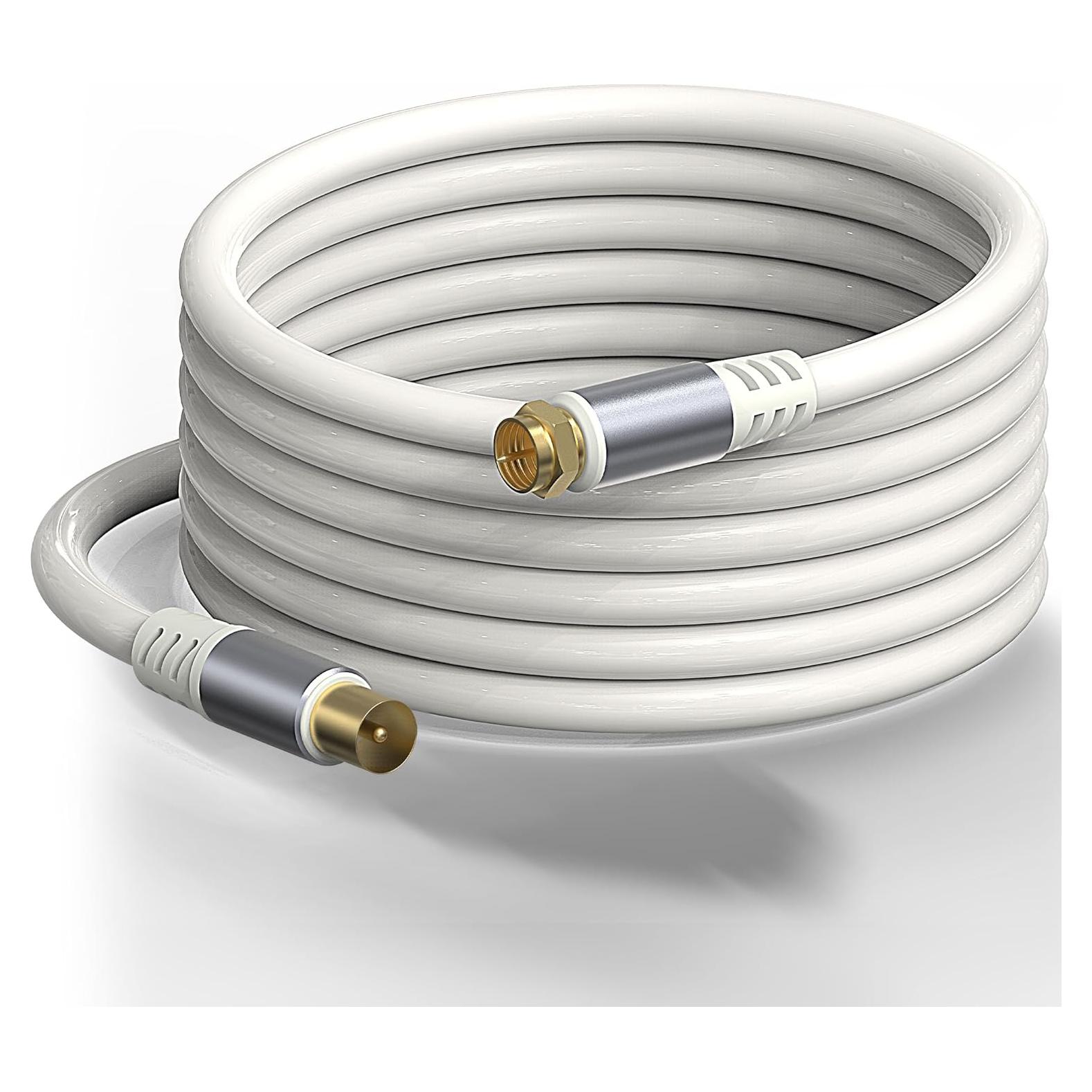 Cable Coaxial RG6 1.5m Tipo F Macho a TV PAL Macho 75Ohm