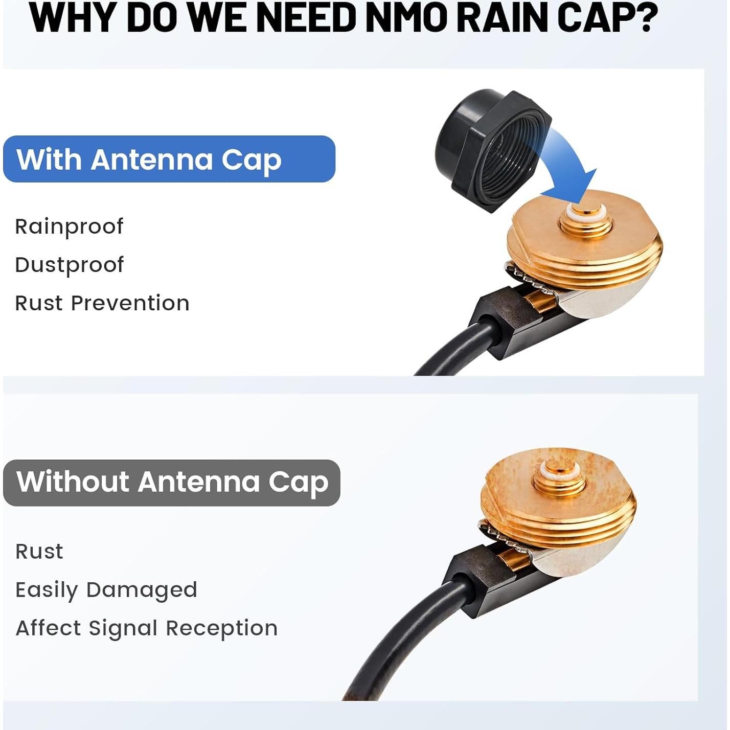 Cable Coaxial RG58 Anina 4.9m NMO a PL259 Macho con Tapa