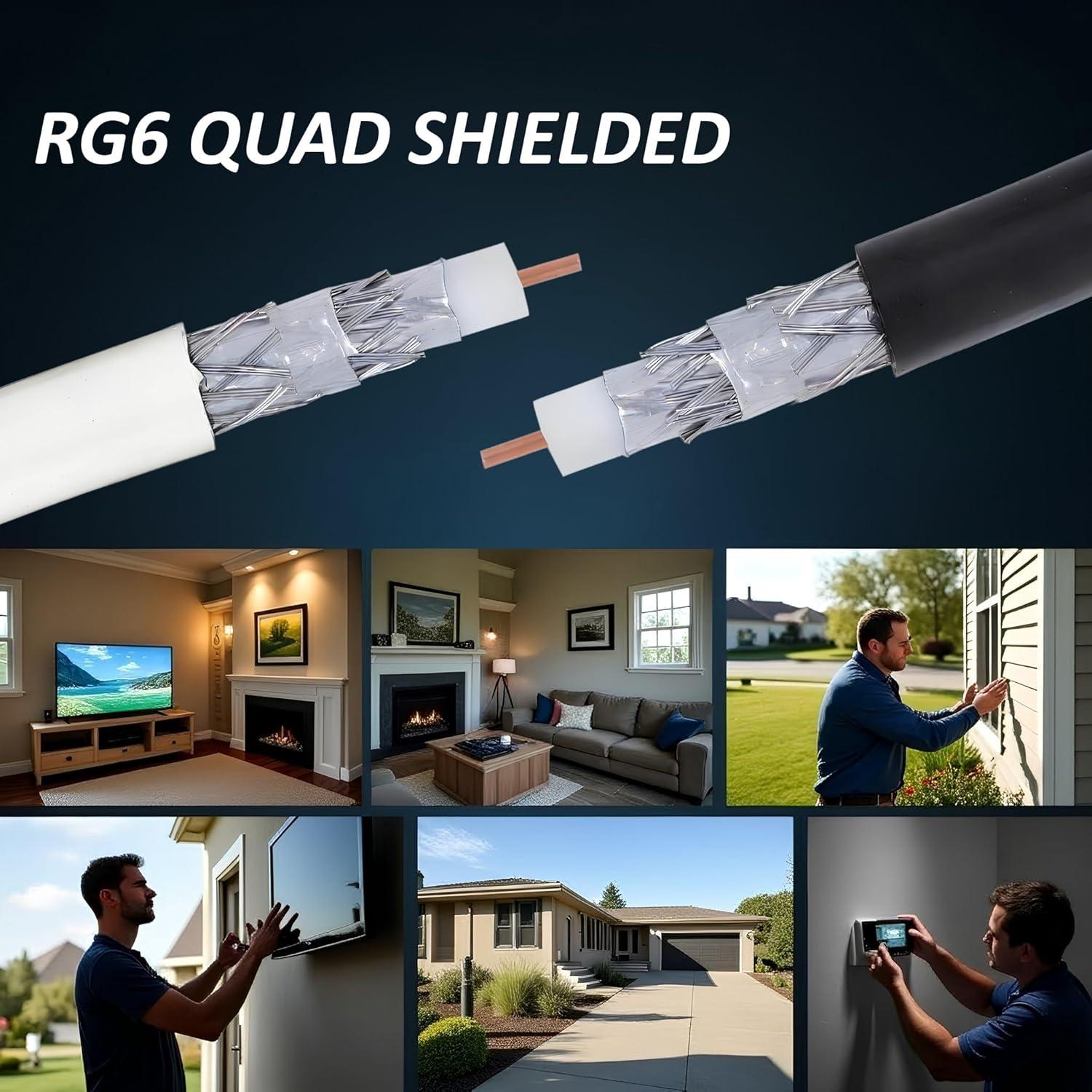 Cable Coaxial RG6 152.4m Cuádruple Apantallado FiveStarCable