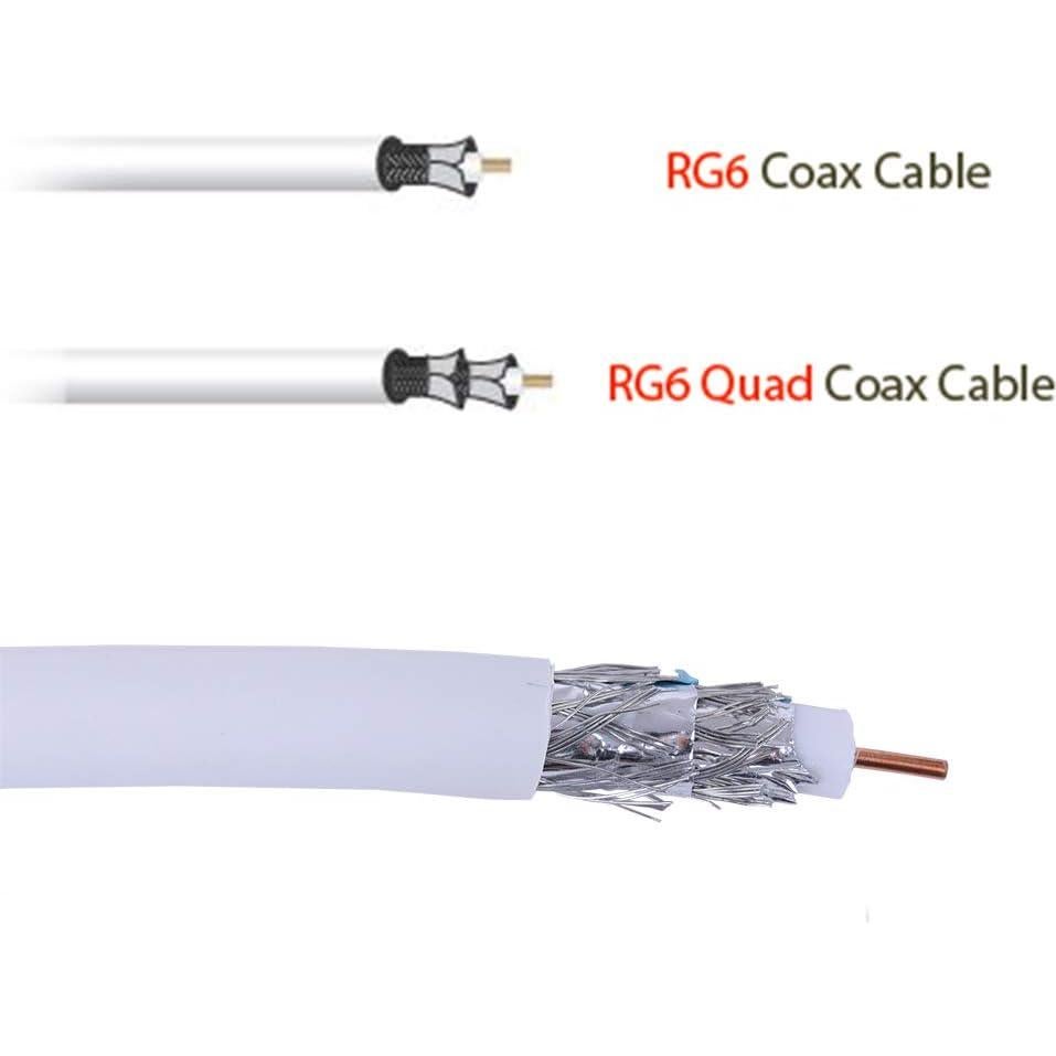 Cable Coaxial RG6 Cuádruple Blindaje 1000 pies 75 Ohm Five Star