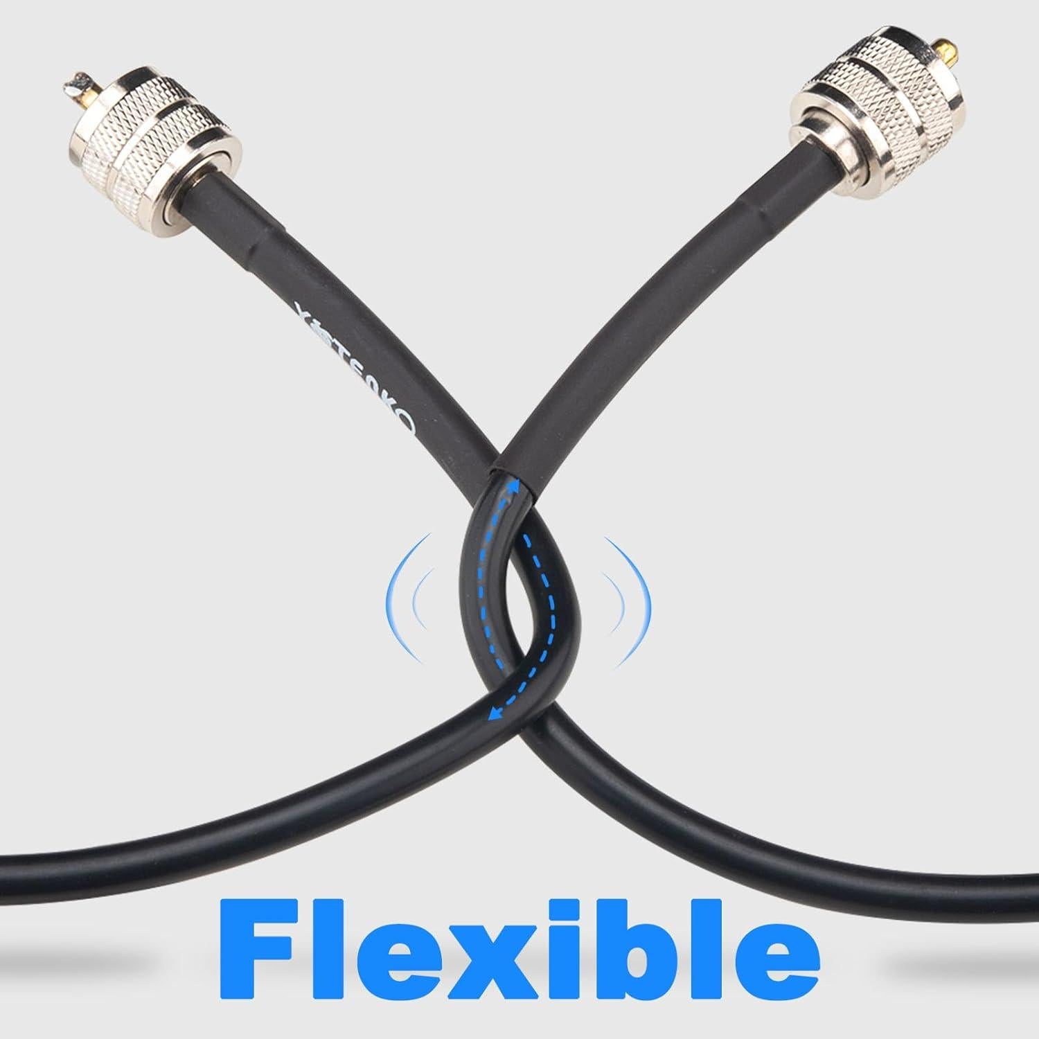 Cable Coaxial RG8X 0.91 m YovKiss - Paquete de 3 UHF PL259