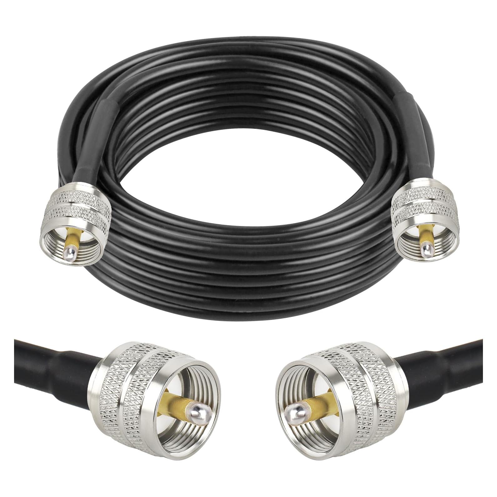 Cable Coaxial RG58 6.1M 50 Ohm con Conectores PL-259 UHF XRDS-RF